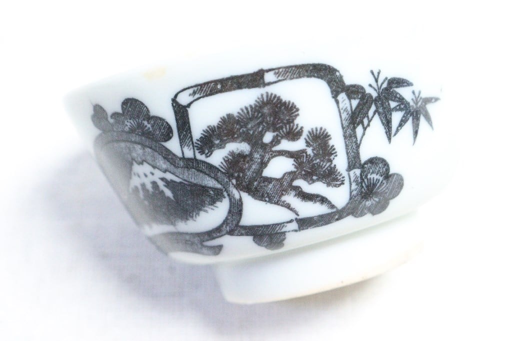 明治　湯呑み　型紙摺　印判 明治 湯呑み 型紙摺 印判