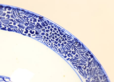 明治前期紙刷菊図蓋茶碗