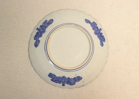 明治後期~大正銅判桐と菱花図7寸皿