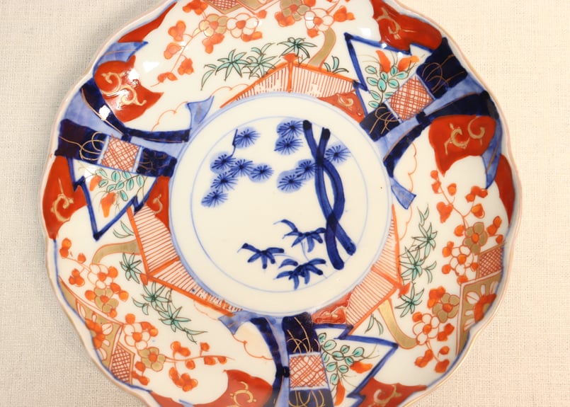 明治前期色絵三方竹梅図7寸皿 色擦れ | 吉祥寺PukuPuku