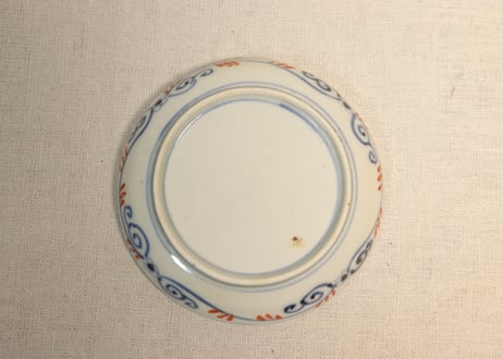 明治前期色絵牡丹と幾何学文小皿②