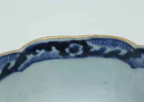 江戸中期色絵四方芭蕉と人物図角向付 ノミホツ