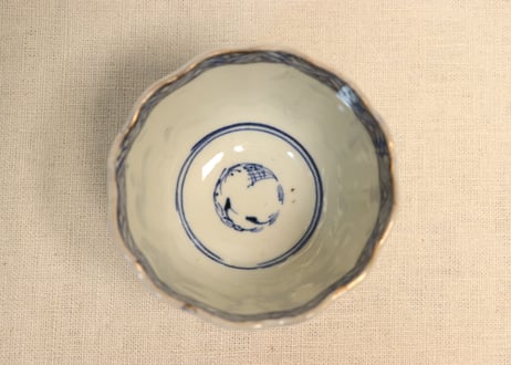 明治前期色絵花と蝶図向付