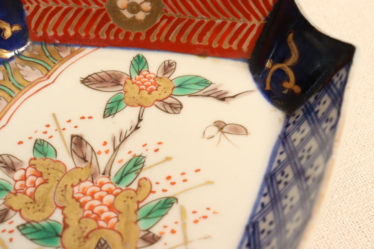 明治前期色絵柘榴図菱形皿① | 吉祥寺PukuPuku