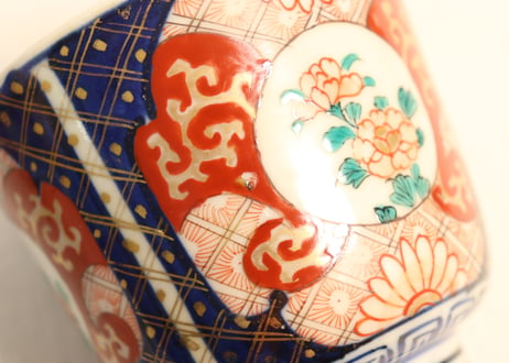 明治前期色絵三方に牡丹図向付