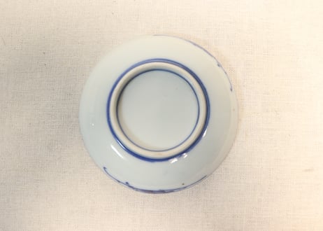 明治後期~大正色絵二方に牡丹図小皿