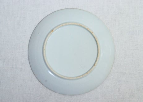 明治後期～大正銅判山水と犬図7寸皿②　ホツ