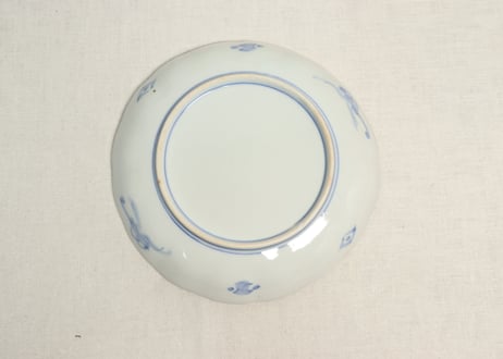 明治前期色絵高砂図通り物7寸皿
