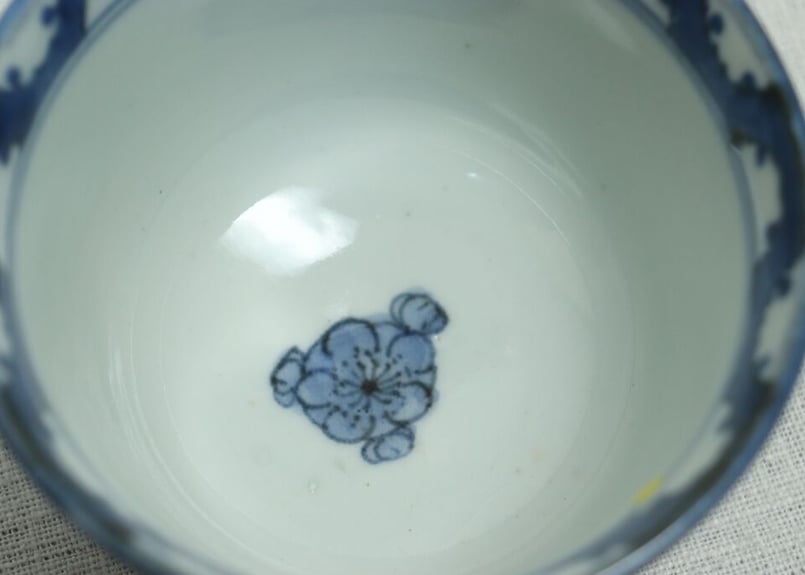 江戸後期染付氷裂に梅図大向付 5客組/一客少甘手 | 吉祥寺PukuPuku