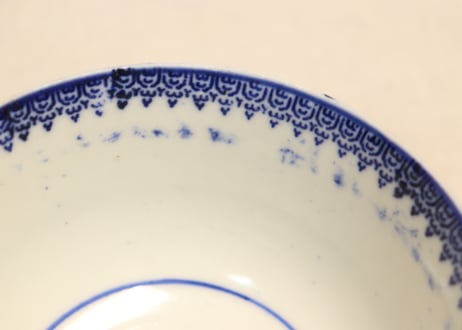 明治前期紙刷鳳凰図飯茶碗