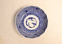 明治前期染付微塵唐草文なます皿