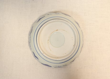 江戸後期染付棕櫚図なます皿③ かたつき