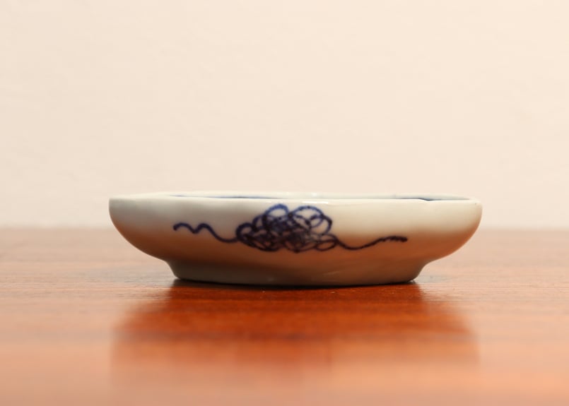 江戸中期染付花と瓔珞文菱形小皿 5客組 | 吉祥寺PukuPuku