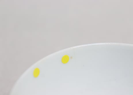 明治後期～大正銅判菊と蝶図蓋茶碗②少甘手