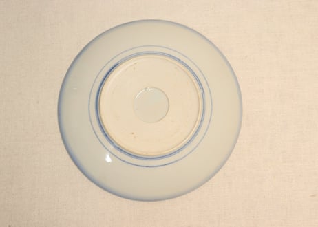 明治後期～大正色絵銅判梅に鶯図8寸皿