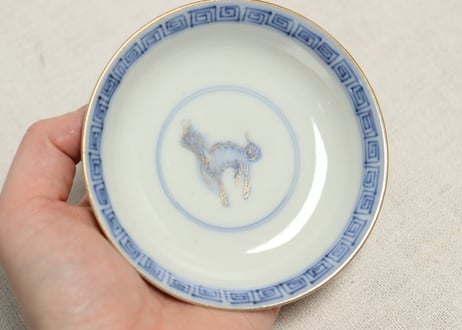 明治前期色絵高砂図通り物飯茶碗