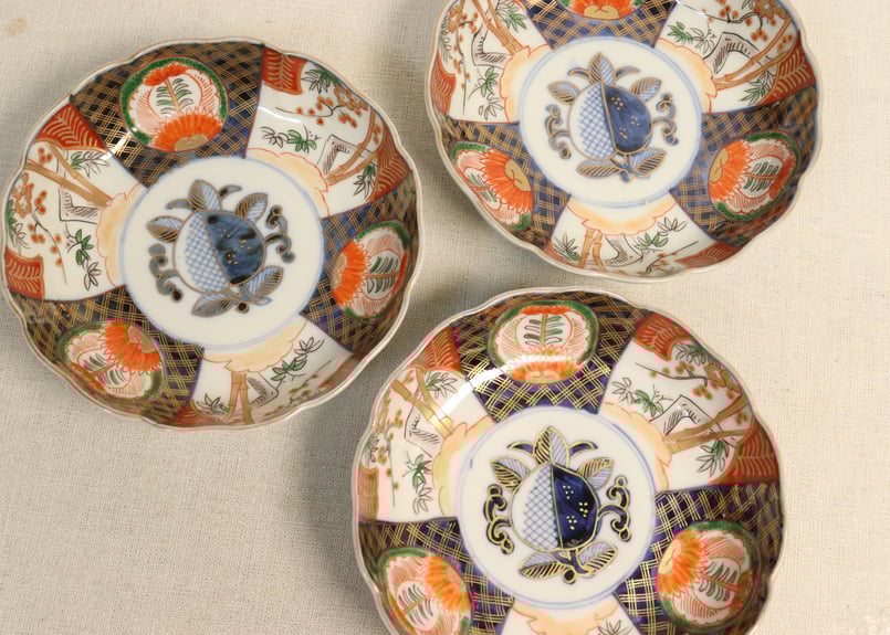 明治前期色絵桃と松竹梅図なます皿 | 吉祥寺PukuPuku