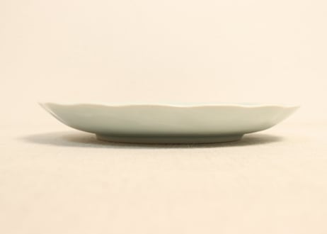 江戸幕末染付竹と鶴図7寸皿①