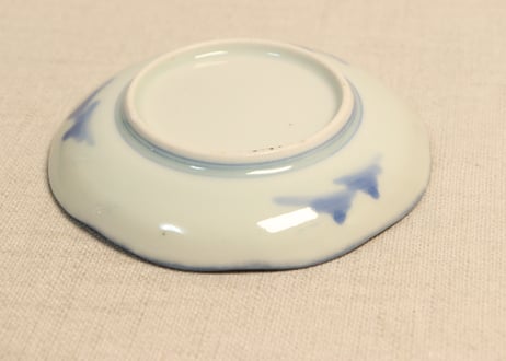 江戸幕末染付山水図小皿