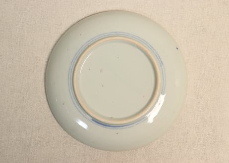 明治後期~大正銅判団扇窓絵図5寸皿②少かたつき