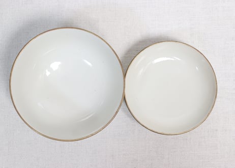 明治前期九谷焼色絵松鶴図通り物飯茶碗