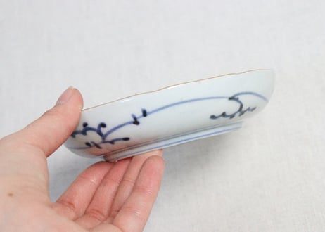 江戸中期赤絵金彩薊図小皿➁　小ホツ