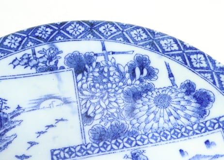 明治後期～大正銅判山水図尺皿①