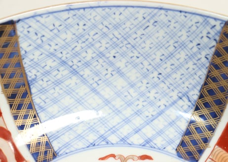 明治前期色絵松竹梅と牡丹図8寸鉢