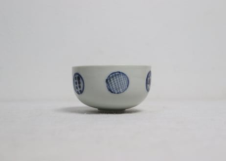 江戸幕末染付丸文湯呑①
