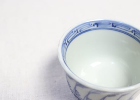 明治前期染付ススキ図向付