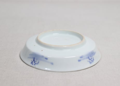 明治前期染付葵図縁立ち小皿