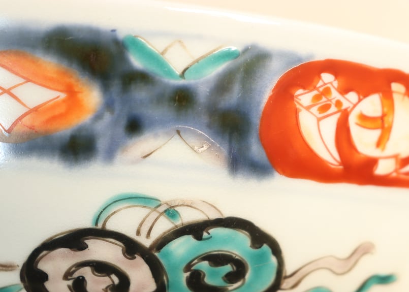 明治前期色絵松竹梅に鶴図7寸鉢 | 吉祥寺PukuPuku