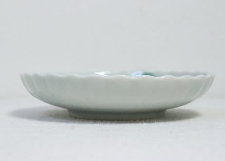 昭和戦前色釉猫柳図小皿