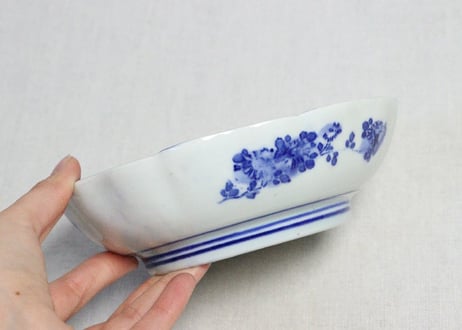 明治前期紙刷牡丹図なます皿