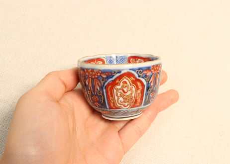 明治前期色絵四方に龍と鳳凰図通り物小向付