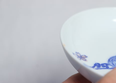 明治後期~大正銅判波と千鳥図小皿