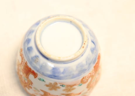 明治前期色絵松鶴図通り物小向付