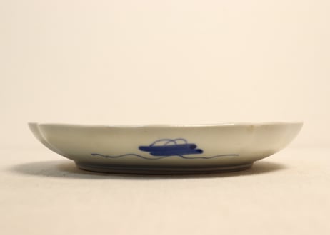 明治前期色絵菊と桔梗図7寸皿①　濃いめ