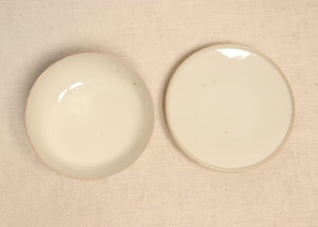明治前期色絵梅と鶯に鳥籠図通り物蒸茶碗①