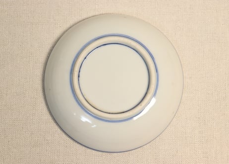 明治後期～大正銅判芦と鶴図小皿