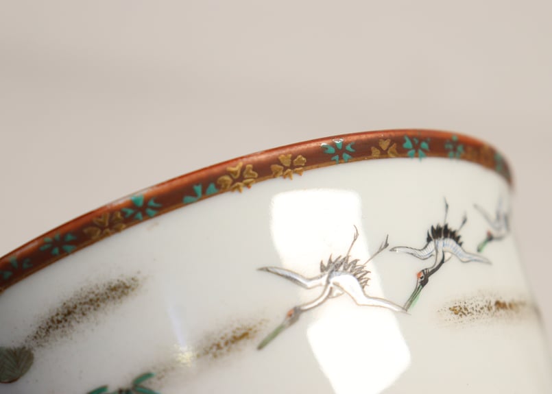 明治前期九谷焼色絵高砂図通り物蒸茶碗 | 吉祥寺PukuPuku