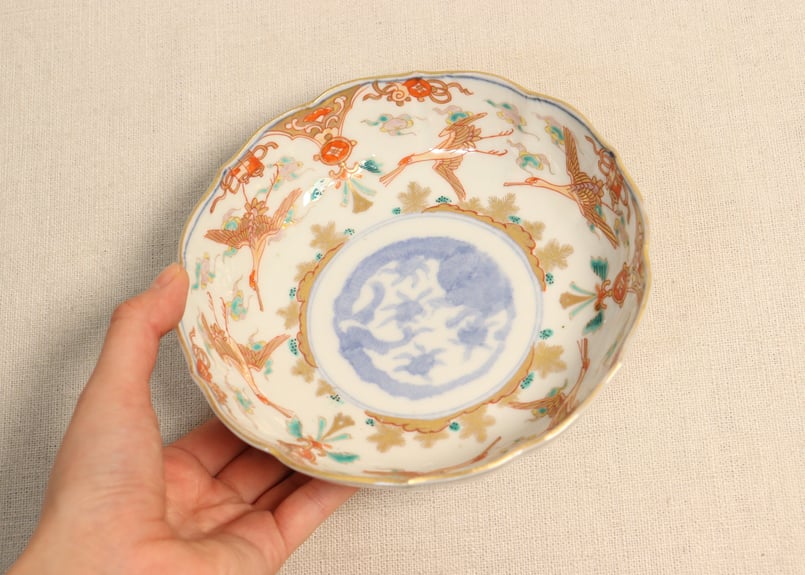 明治前期色絵松鶴図なます皿 | 吉祥寺PukuPuku