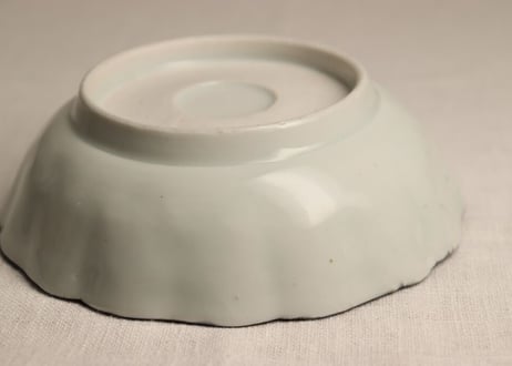 江戸幕末染付割絵に草花図なます皿