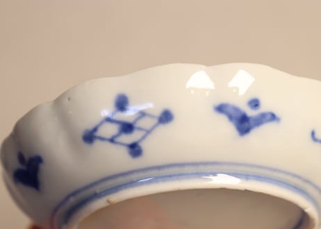 明治前期色絵四君子図通り物小皿