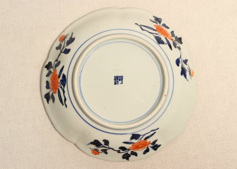 江戸後期色絵鳳凰と桜図五弁7寸皿 5客組