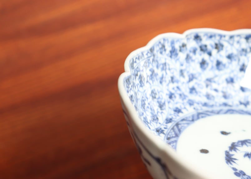 江戸中期染付萩唐草図なます皿② | 吉祥寺PukuPuku