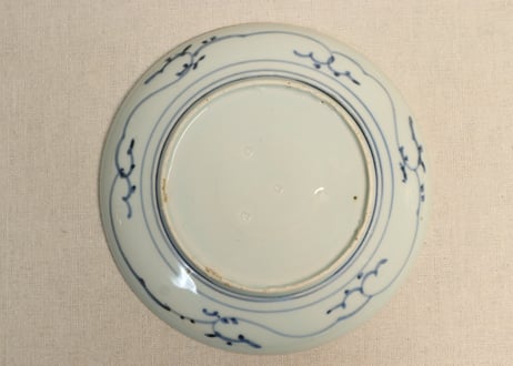 江戸中期染付竹図７寸皿②小ニュウ