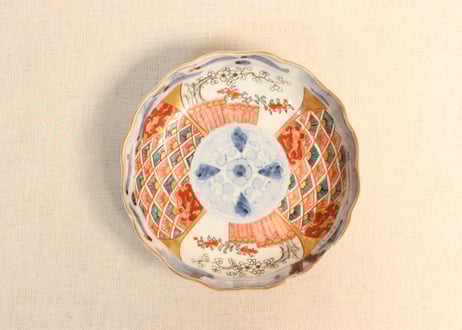 なます皿 5客 松竹梅 色絵付 見込印判 唐草 花文様 明治 木箱 c4987a7f06abeaaab2a48f01402094