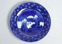 明治前期紙刷夫婦岩図尺皿　少甘手