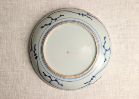 江戸中期染付鉄線図６寸皿①